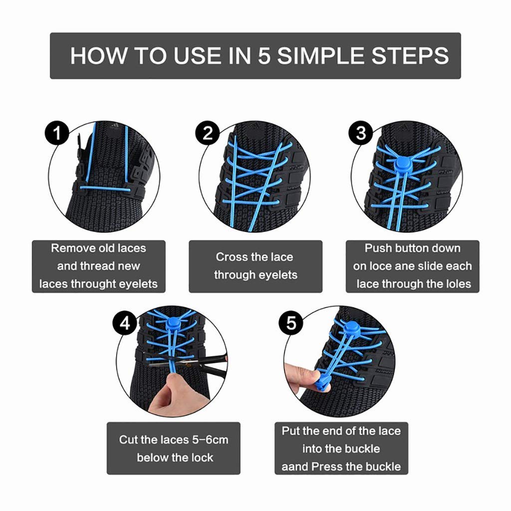 ELEPHANTBOAT No Tie Shoelaces | Elastic Lock Shoe Laces For Adult Sneakers Fits Hiking Boots, Board Shoes and Casual Shoes (Black) ELEPHANTBOAT No Tie Shoelaces | Elastic Lock Shoe Laces For Adult Sneakers Fits Hiking Boots, Board Shoes and Casual Shoes (Black)